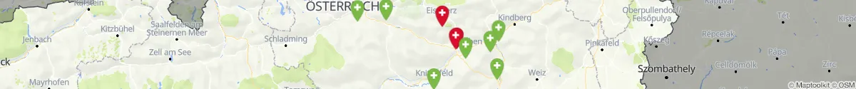 Kartenansicht für Apotheken-Notdienste in der Nähe von Kalwang (Leoben, Steiermark)